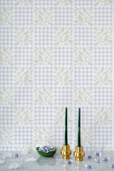 Botanical Quilt Periwinkle Wallpaper
