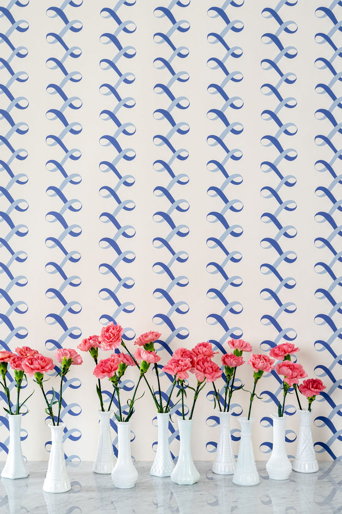 Ribbons Blue Wallpaper