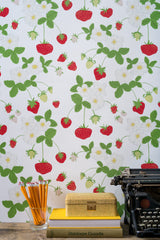 Strawberry Social Wallpaper - WYNIL by NumerArt Wallpaper and Art