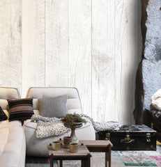 Barn Wood White Wallpaper - WYNIL by NumerArt Wallpaper and Art