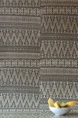 Dark Grey Aztec Embroidery Wallpaper - WYNIL by NumerArt Wallpaper and Art