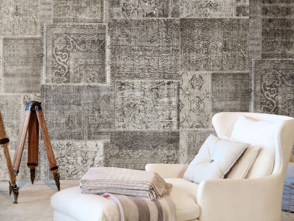 Patchwork Neutral Wallpaper - WYNIL by NumerArt Wallpaper and Art