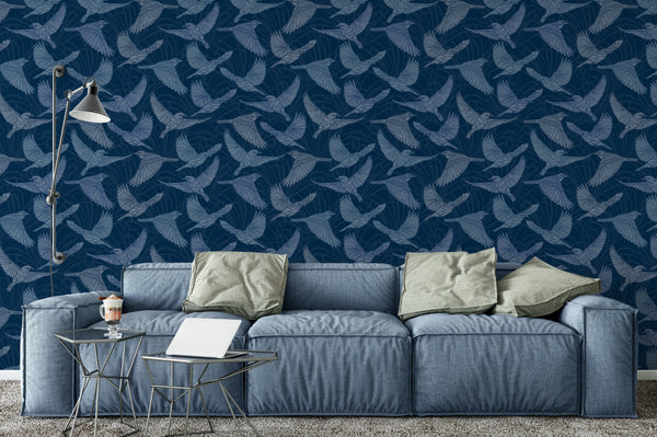 Bluebird Moonlight Wallpaper - WYNIL by NumerArt Wallpaper and Art