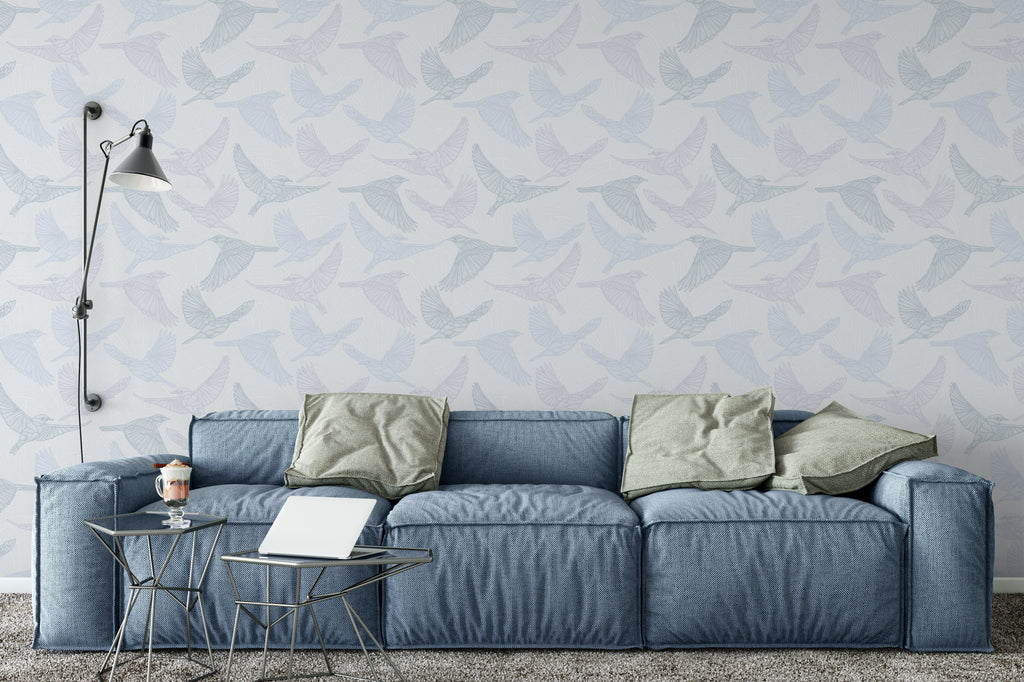 Bluebird Soft Wallpaper - WYNIL by NumerArt Wallpaper and Art