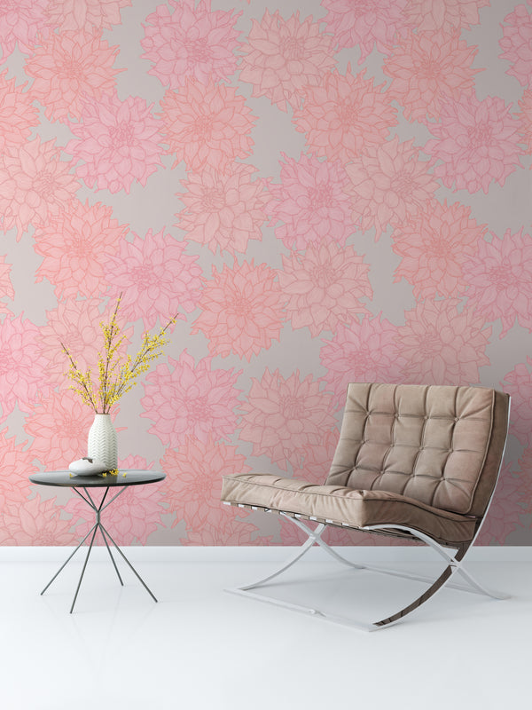 Dahlia Belle Soft Wallpaper - WYNIL by NumerArt Wallpaper and Art
