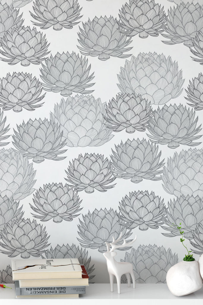 Parry's Agave Monochrome Wallpaper - WYNIL by NumerArt Wallpaper and Art