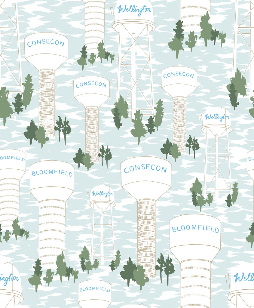 Water Tower Wallpaper - WYNIL by NumerArt Wallpaper and Art