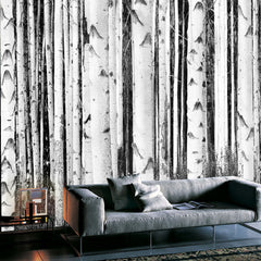 High Contrast Birches HD Mural - WYNIL by NumerArt Wallpaper and Art