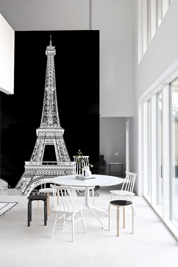 The Black Tour Eiffel Mural - WYNIL by NumerArt Wallpaper and Art